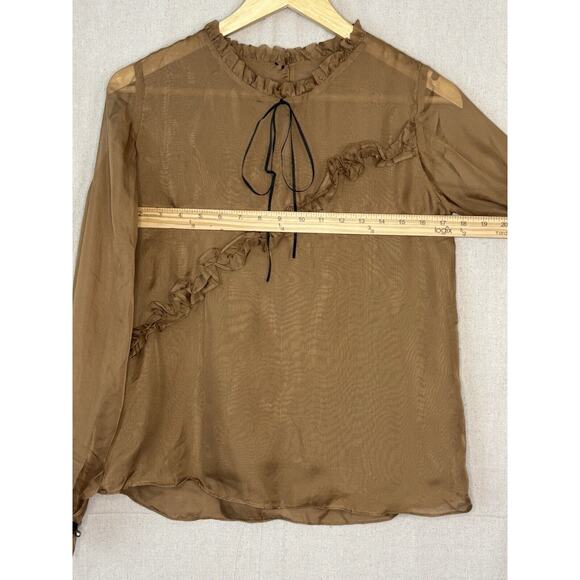 Huong Boutique Blouse‎ Tiered Skirt Set Women Small Brown Black Dainty Academia - Picture 3 of 12